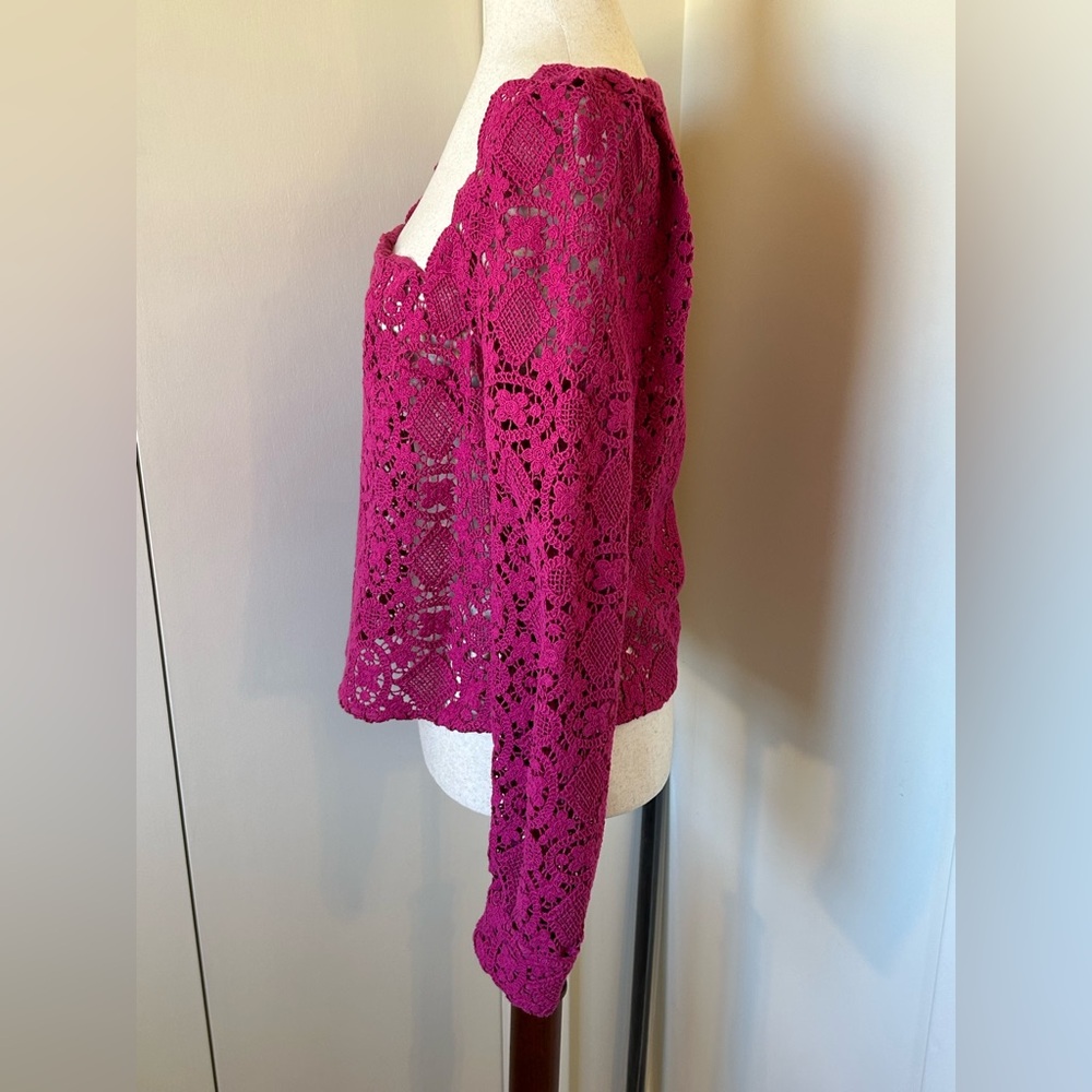 Sezane NWOT SZ 6 Alvere Lace Blouse Peony - NEVER WORN!!! - Picture 4 of 7